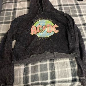 Ac/dc crop sweatshirt